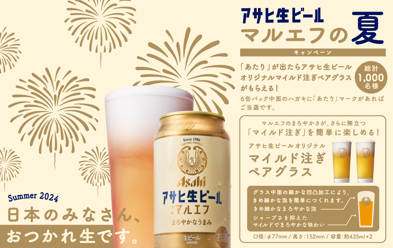 アサヒ生ビール　日本のみなさん、おつかれ生です。デザインキャンペーンパック