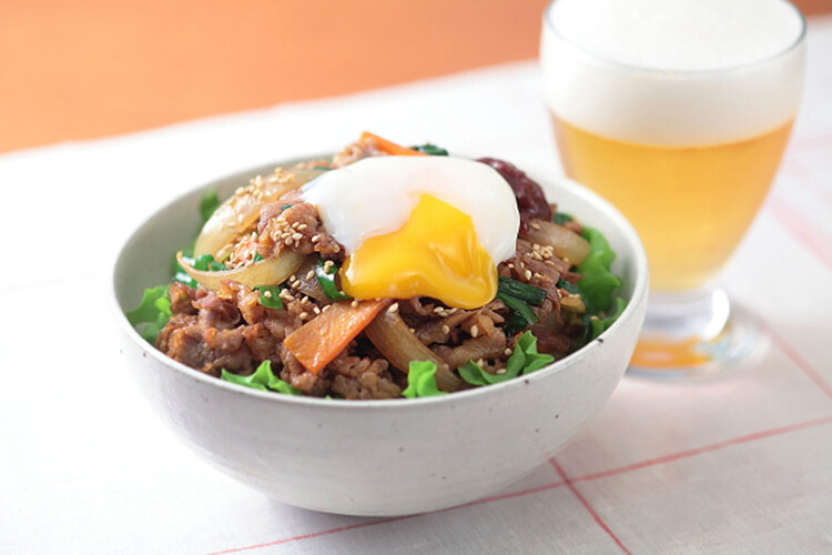 うま辛焼肉丼 おつまみレシピ アサヒビール